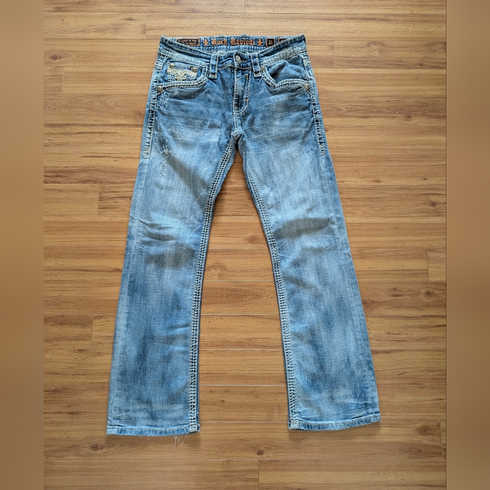 Rock Revival Blue Bootcut Jeans Classic Denim